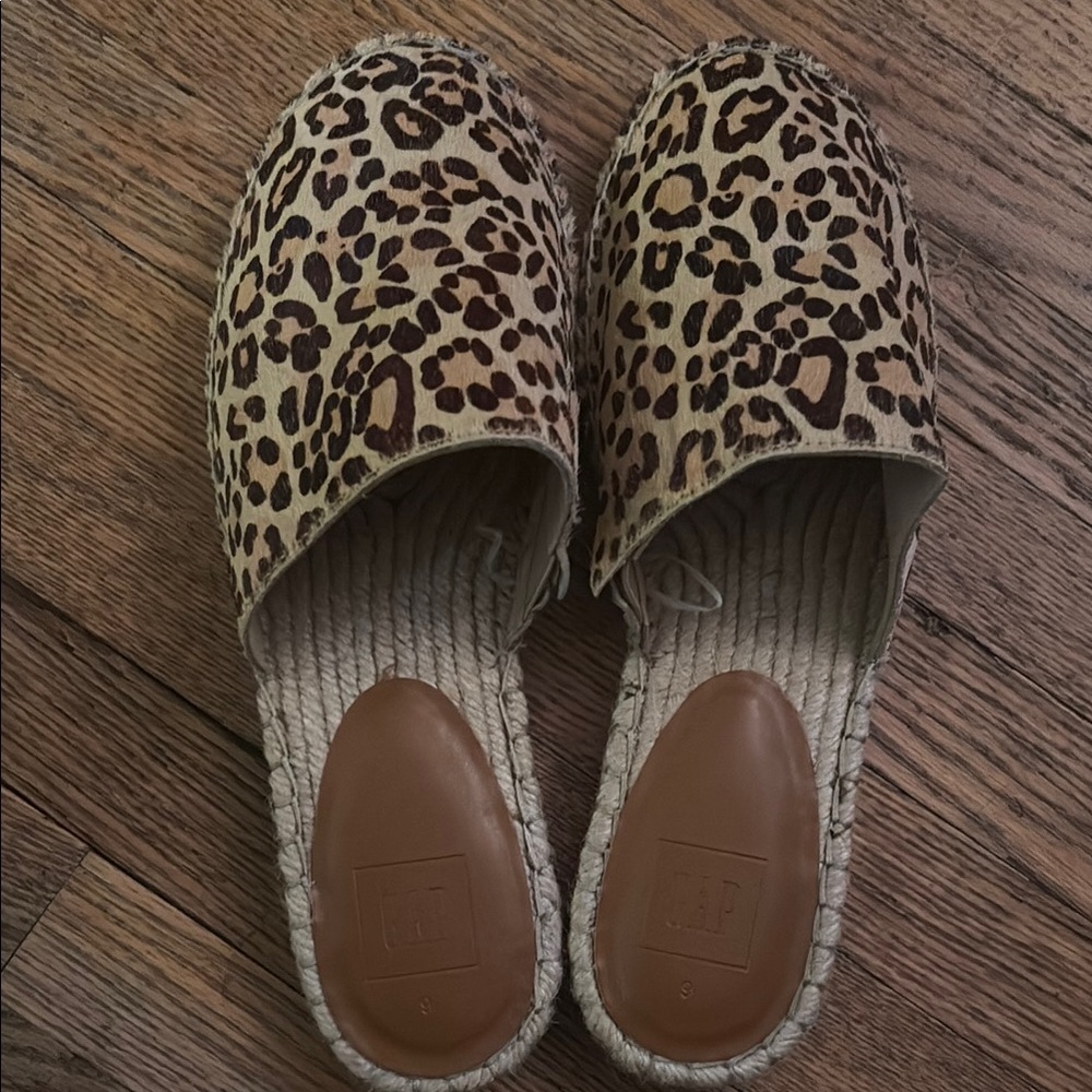 Leopard Print Espadrille Mules
